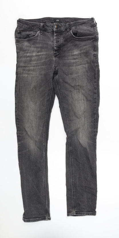 Mens UK Size 30 River Island Slim Fit Skinny Black Jeans