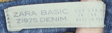 Zara Women's Blue Skinny Jeans with Beaded Accents