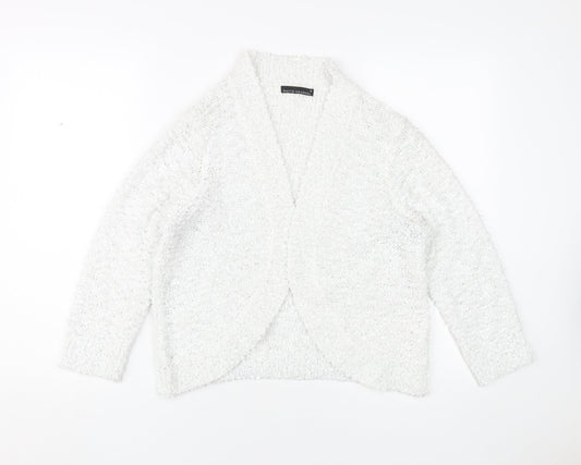 David Emanuel Women's White Cardigan M - Classic Chic