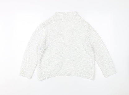 David Emanuel Women's White Cardigan M - Classic Chic