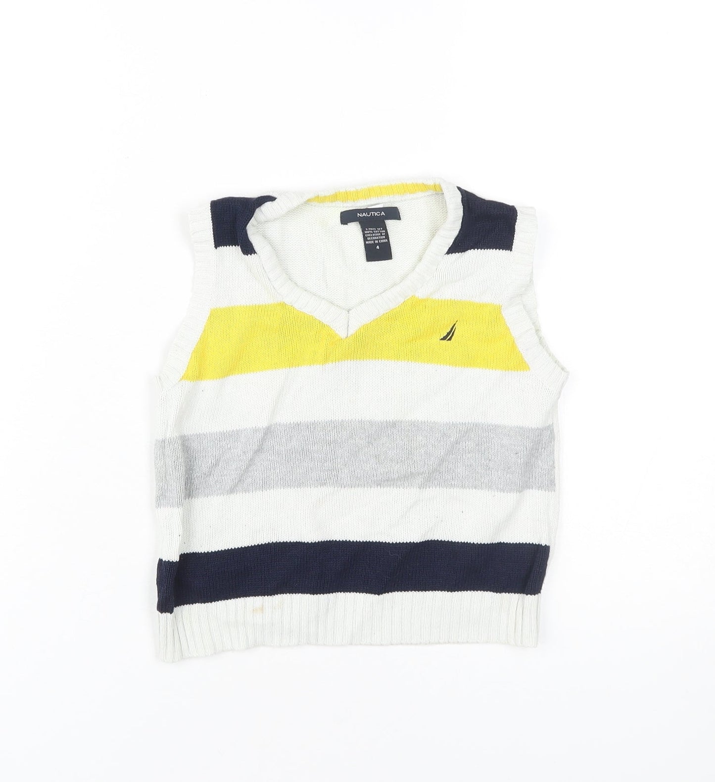 Unisex Adults UK Size 4 Nautica Multicoloured Vest Jumper