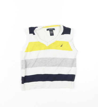 Unisex Adults UK Size 4 Nautica Multicoloured Vest Jumper