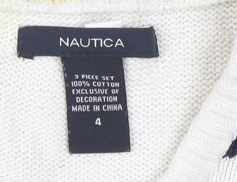 Unisex Adults UK Size 4 Nautica Multicoloured Vest Jumper