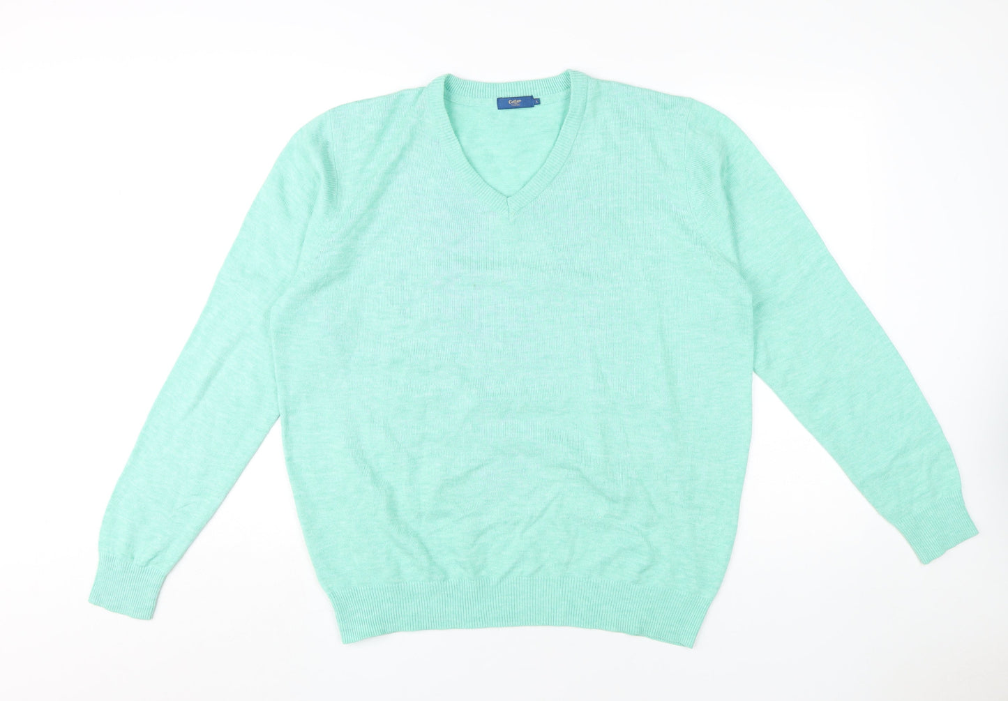 Womens UK Size L Cotton Traders Green Pullover Jumper
