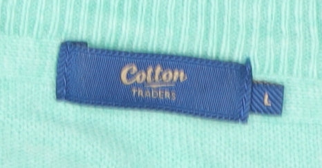 Womens UK Size L Cotton Traders Green Pullover Jumper
