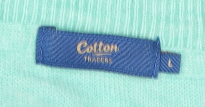 Womens UK Size L Cotton Traders Green Pullover Jumper