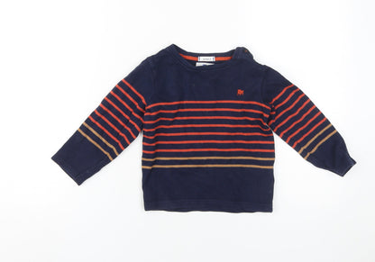 Jasper Conran Boys Blue Striped Pullover Jumper, Size 4-5