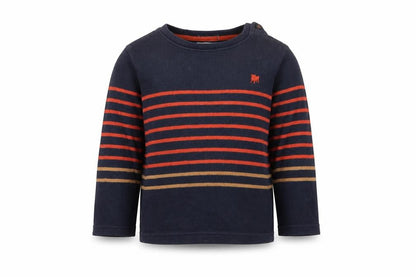 Jasper Conran Boys Blue Striped Pullover Jumper, Size 4-5
