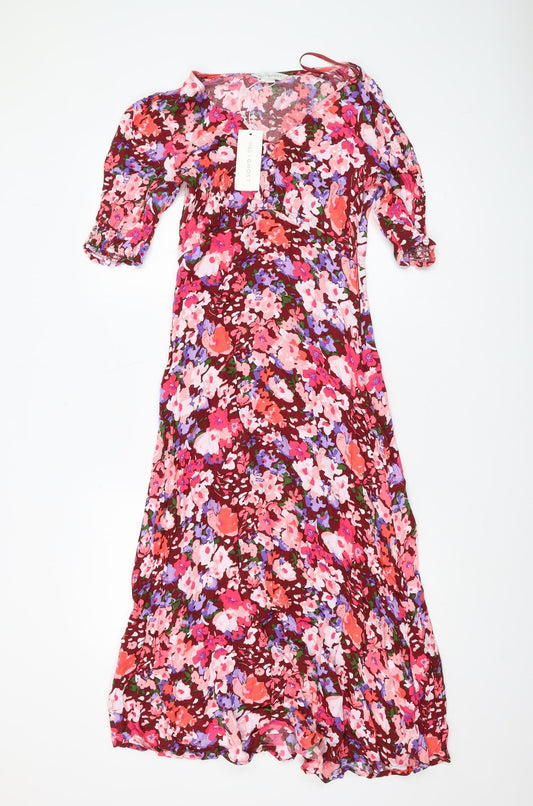Marks and Spencer Floral Midi Dress, Size 8, Women's