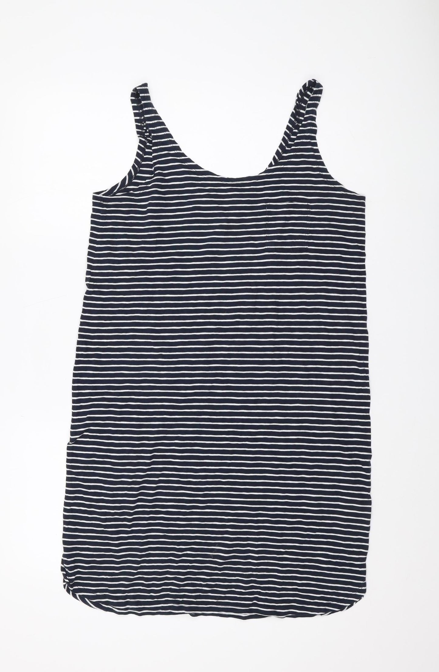 The White Company Women's Blue Striped Tank Dress Size 10