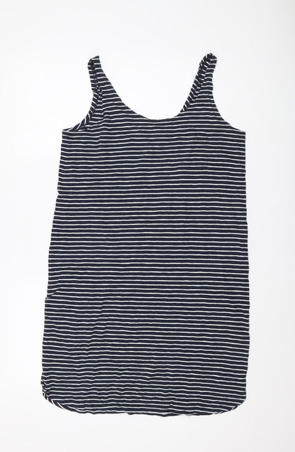 The White Company Women's Blue Striped Tank Dress Size 10