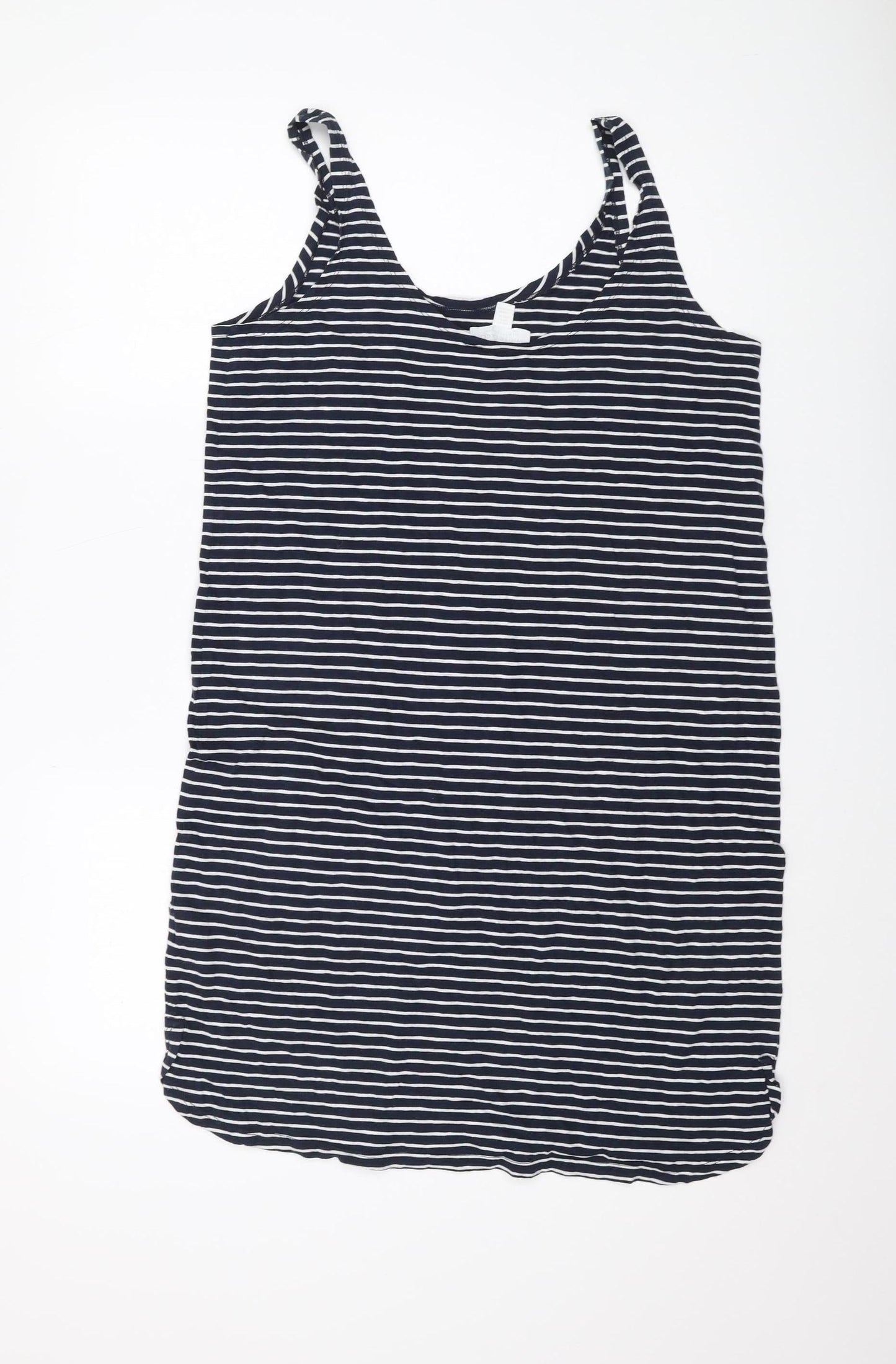 The White Company Women's Blue Striped Tank Dress Size 10