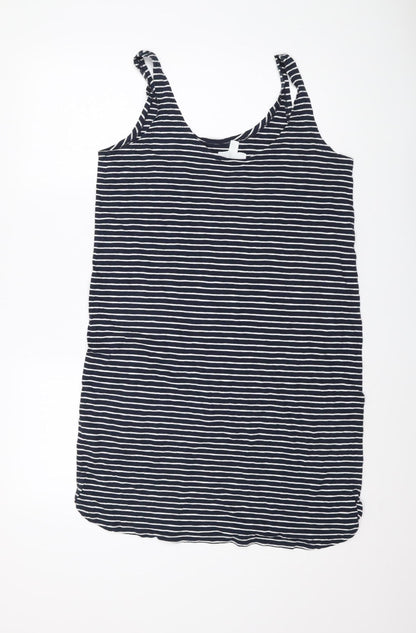 The White Company Women's Blue Striped Tank Dress Size 10