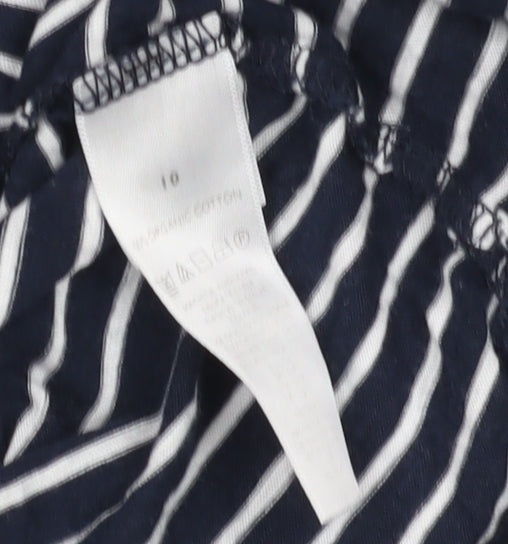 The White Company Women's Blue Striped Tank Dress Size 10