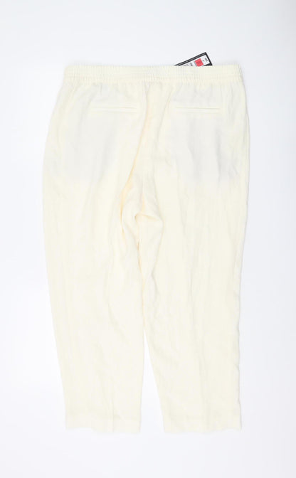 Marks and Spencer Women Ivory Jogger Trousers Size 18