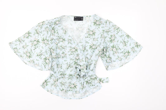 ASOS Design Floral Wrap Blouse, Women’s 10, Multicoloured