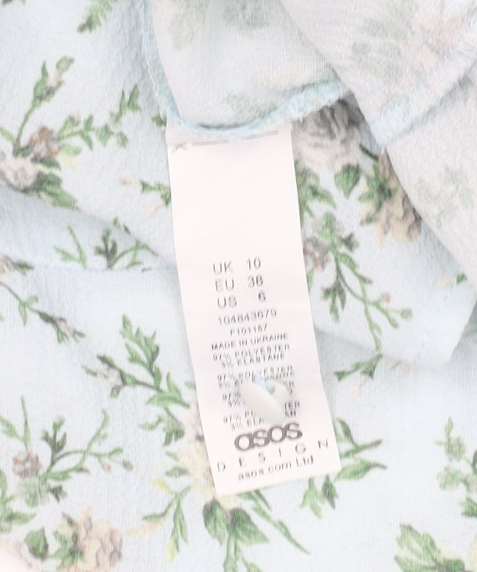Womens UK Size 10 ASOS Design Multicoloured Wrap Blouse