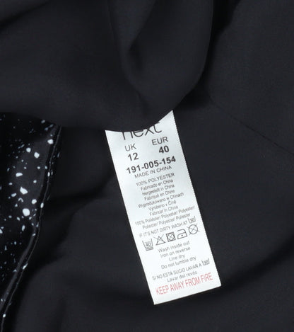 Next Women's Black Floral A-Line Knee Length Skirt