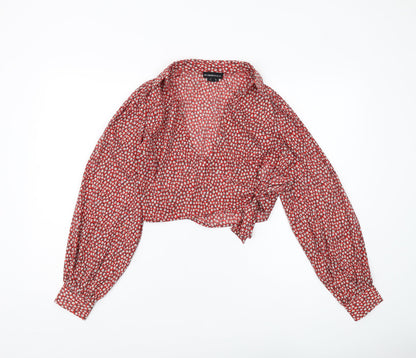 Womens UK Size S Wednesday's Girl Red Cropped Blouse