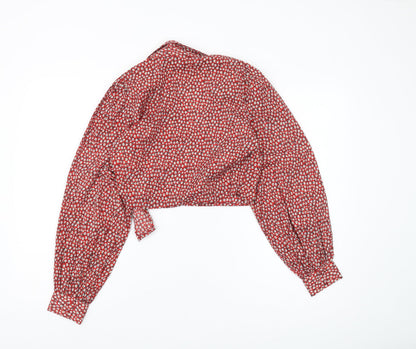 Womens UK Size S Wednesday's Girl Red Cropped Blouse