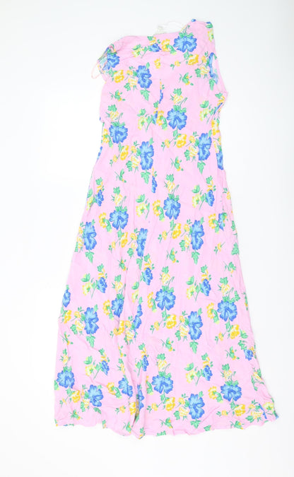 Marks and Spencer Floral Midi Dress - Women, Pink, Size 10