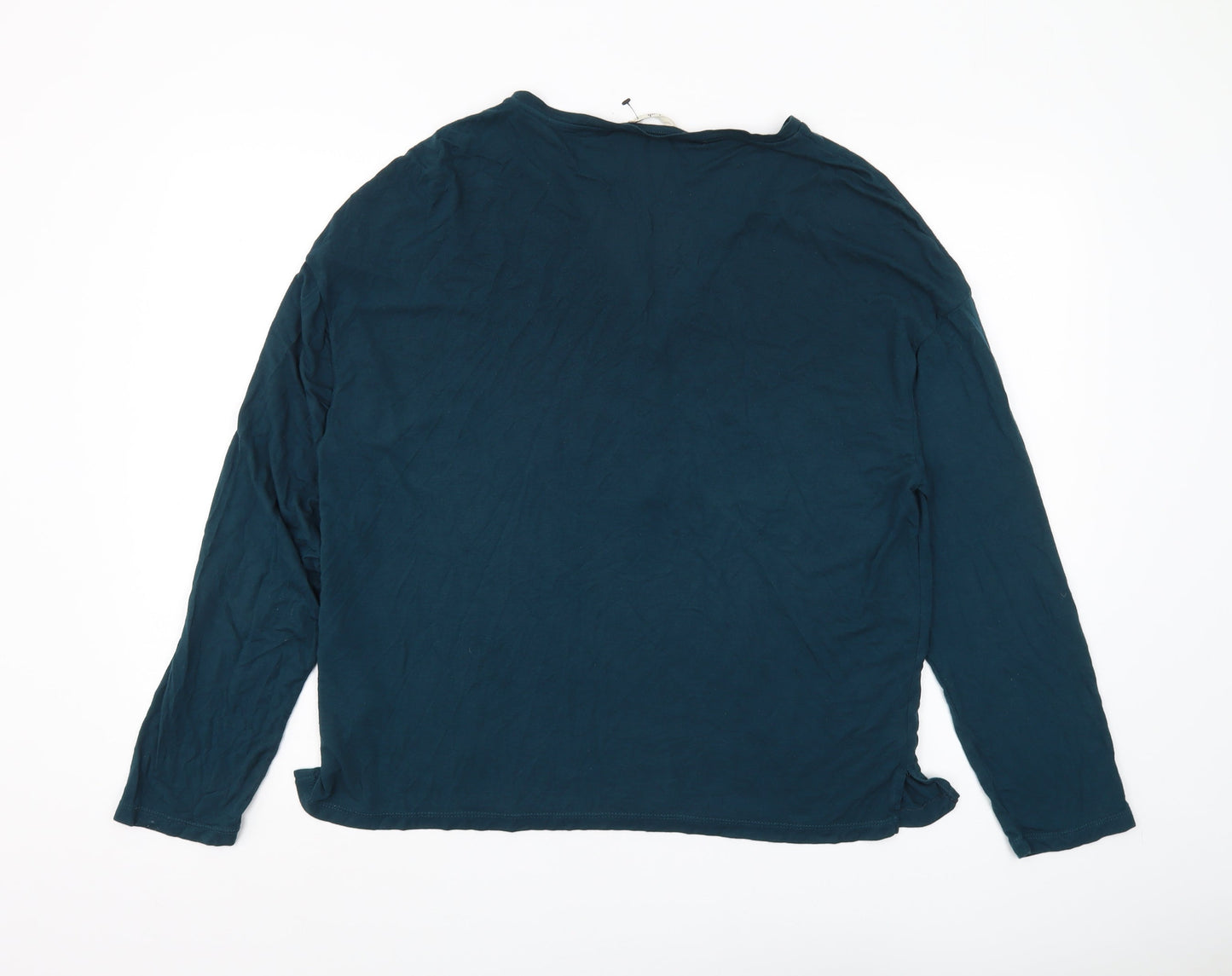 Bush Women's Blue V-Neck Long Sleeve T-Shirt L
