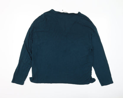 Bush Women's Blue V-Neck Long Sleeve T-Shirt L