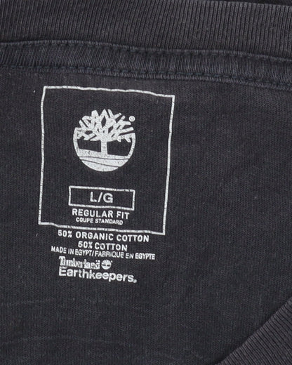 Timberland Men's Black Logo T-Shirt, L, Regular Fit