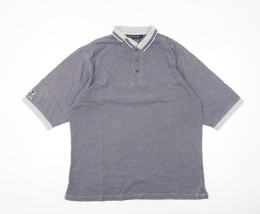 Glenmuir Men’s Grey Striped Polo, Size L