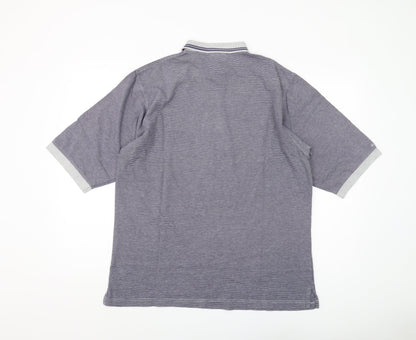 Glenmuir Men’s Grey Striped Polo, Size L