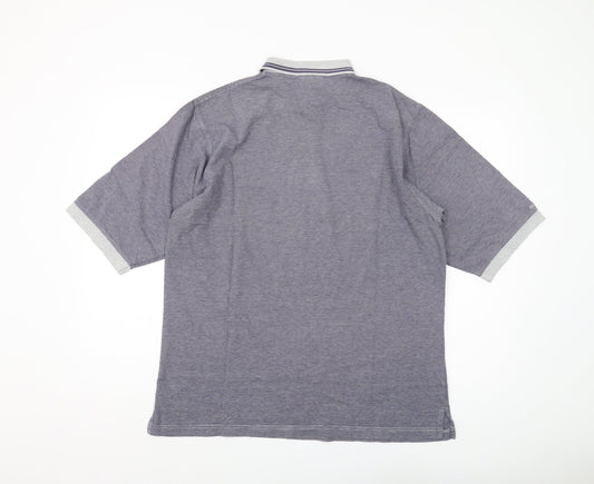 Glenmuir Men’s Grey Striped Polo, Size L