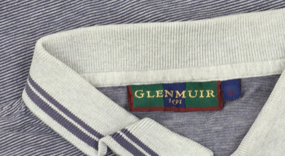 Glenmuir Men’s Grey Striped Polo, Size L