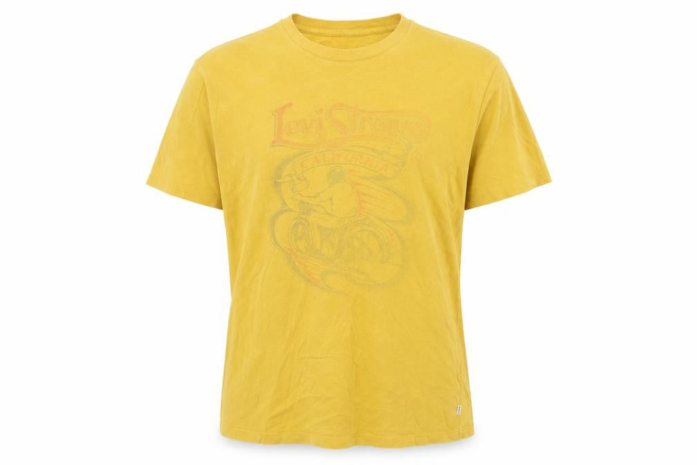 Mens UK Size M Levi's Yellow  T-Shirt