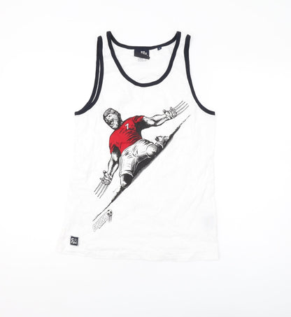 Chunk Clothing Men's White Sleeveless Graphic T-Shirt, Size S