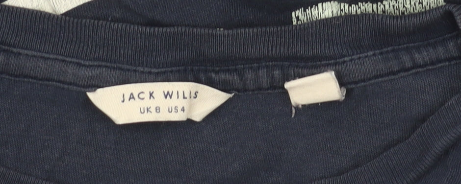 Jack Wills Women's Blue Crew Neck T-Shirt Size 8
