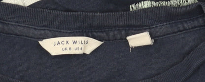 Jack Wills Women's Blue Crew Neck T-Shirt Size 8