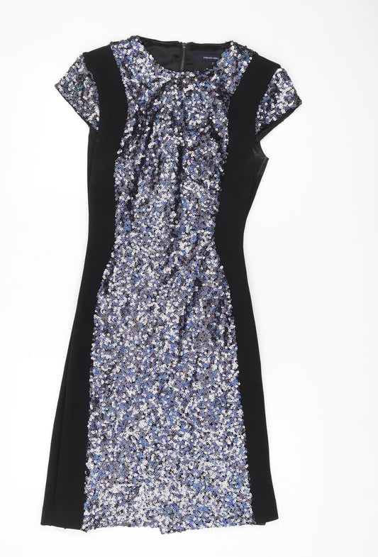 French Connection Women’s Black Sequin Sheath Dress Size 10