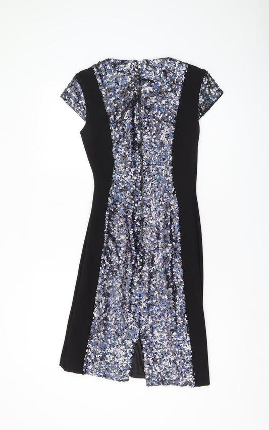 French Connection Women’s Black Sequin Sheath Dress Size 10