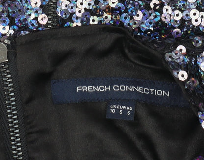 French Connection Women’s Black Sequin Sheath Dress Size 10