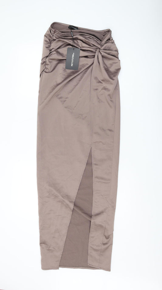 PrettyLittleThing Women's Brown Bodycon Dress, Size 8