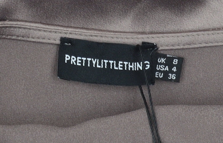 PrettyLittleThing Women's Brown Bodycon Dress, Size 8