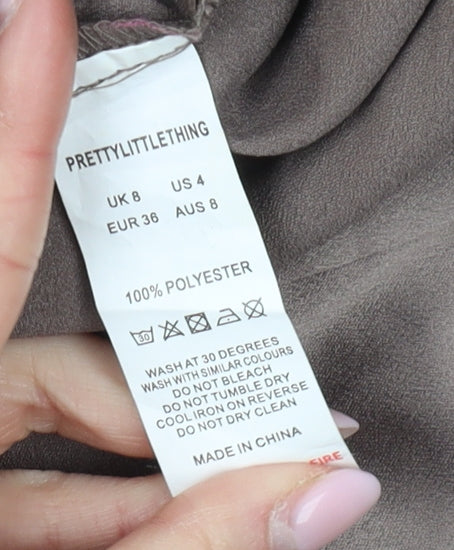 PrettyLittleThing Women's Brown Bodycon Dress, Size 8