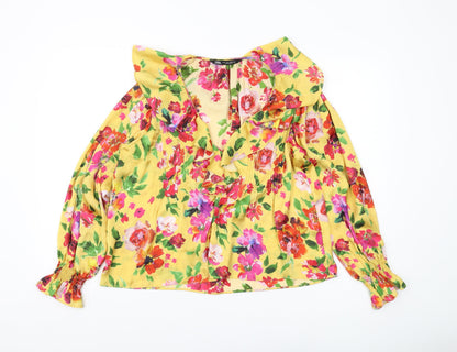 Womens UK Size S Zara Yellow  Blouse