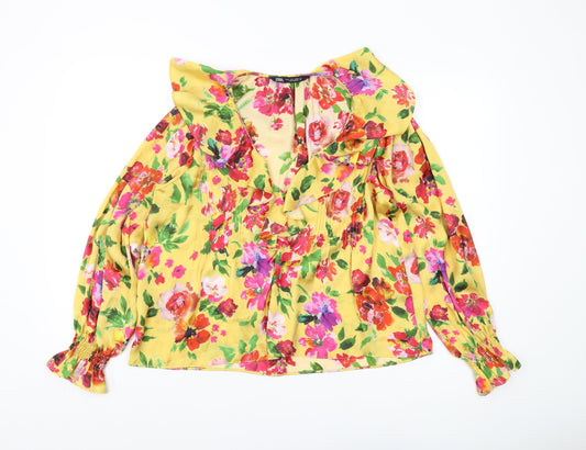 Womens UK Size S Zara Yellow  Blouse