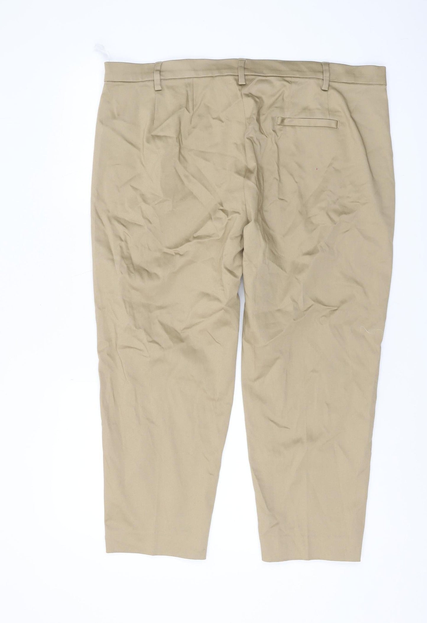 Womens UK Size 20 Marks and Spencer Slim Fit Chino Beige Trousers