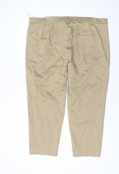 Womens UK Size 20 Marks and Spencer Slim Fit Chino Beige Trousers