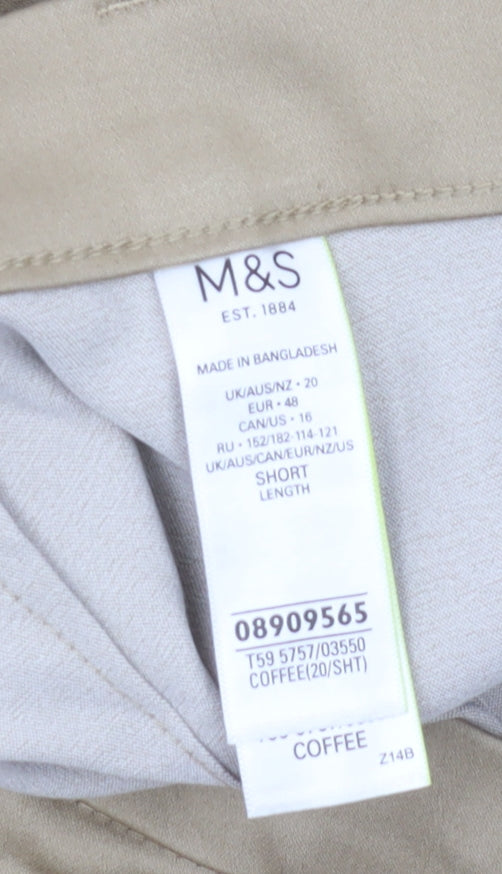 Womens UK Size 20 Marks and Spencer Slim Fit Chino Beige Trousers