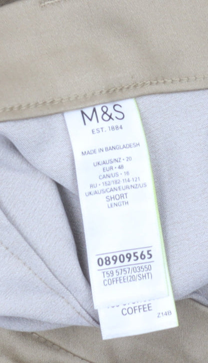 Womens UK Size 20 Marks and Spencer Slim Fit Chino Beige Trousers