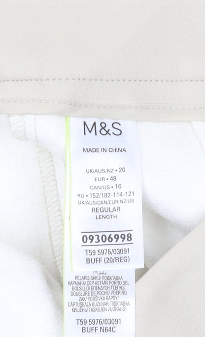 Womens UK Size 20 Marks and Spencer   Beige Trousers