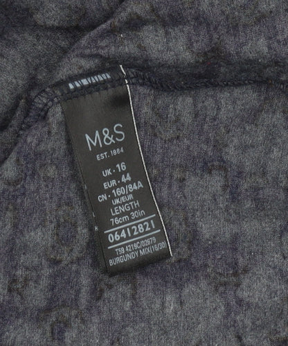 Marks and Spencer Women's Geometric Midi Skirt, Size 16